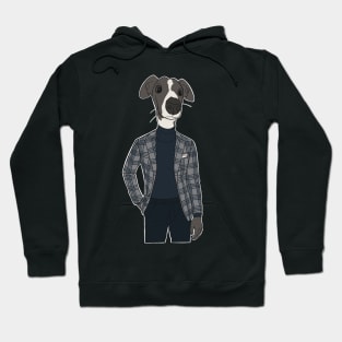 Adorable Italian greyhound sporting a super dapper mens suit Hoodie